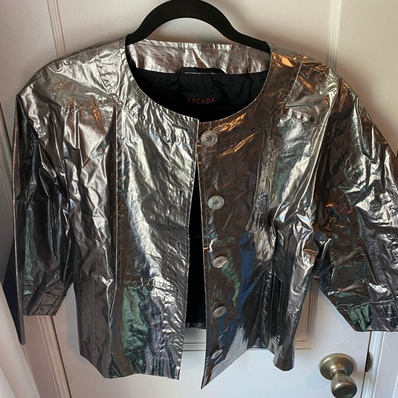 NWT Vintage Escada Silver Jacket fits like a medium/ large - Picture 8 of 16